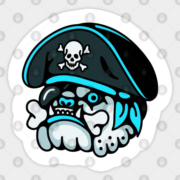 Pirate bulldog Sticker by Bojes Art